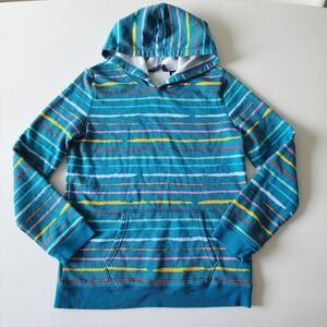 LANDS END Hoodie Youth XL 14H 16H  Paradise Teal Stripe Boy Girl Teen Sweatshirt